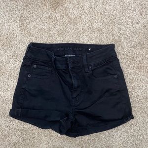 American eagle black jean shorts